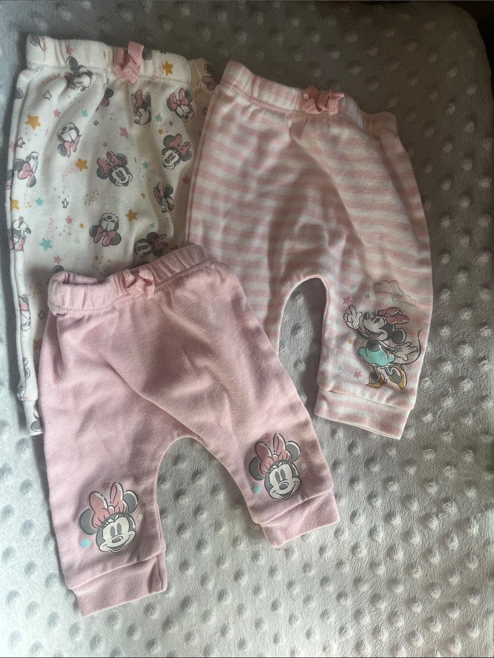 Disney Baby Pink Minnie Mouse 3-Pack Jogger Pants